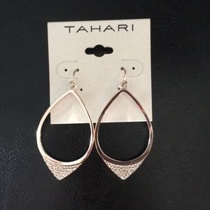 Tahari Interesting Pave Oval Hoops